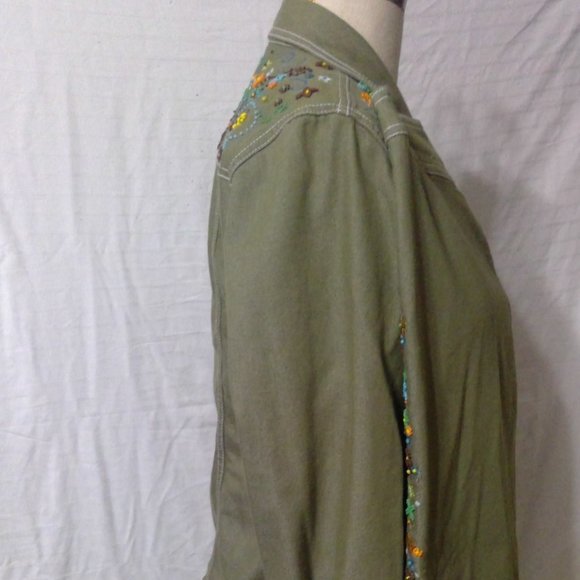 ITW Claude Brown Beaded Pant Suit Size 10 - Picture 13 of 14
